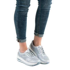 Filippo Leather brocade shoes blue 2
