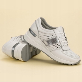 Filippo Leather Wedge Sneakers white 1