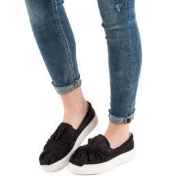 Suede Slipons With A VICES Bow black 2