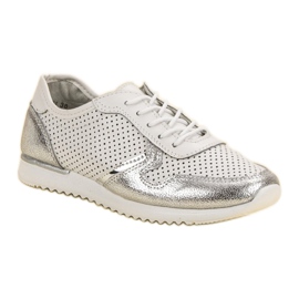 Filippo Silver Leather Shoes white grey 1 Filippo Silver Leather Shoes white grey 1