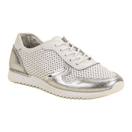 Filippo Silver Leather Shoes white grey 1