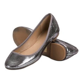 SHELOVET Shiny ballerinas grey 1 SHELOVET Shiny ballerinas grey 1
