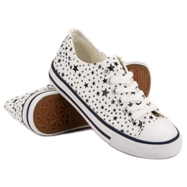 J. Star Beige Sneakers With Stars white black 1