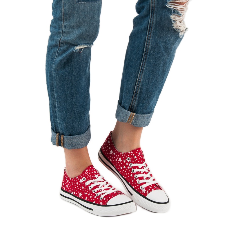 J. Star Red Sneakers With Stars 2