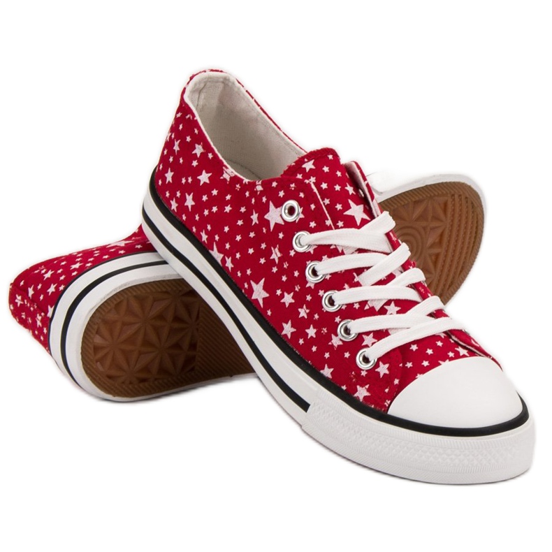 J. Star Red Sneakers With Stars 1