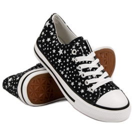 J. Star Black Sneakers With Stars 2