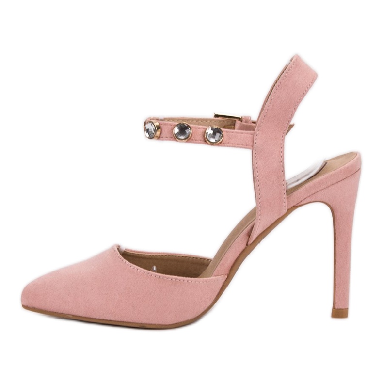 Kylie High heels with an exposed heel pink 2