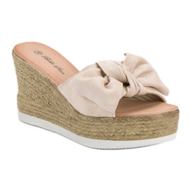 Bello Star Suede Wedge Sandals beige 2