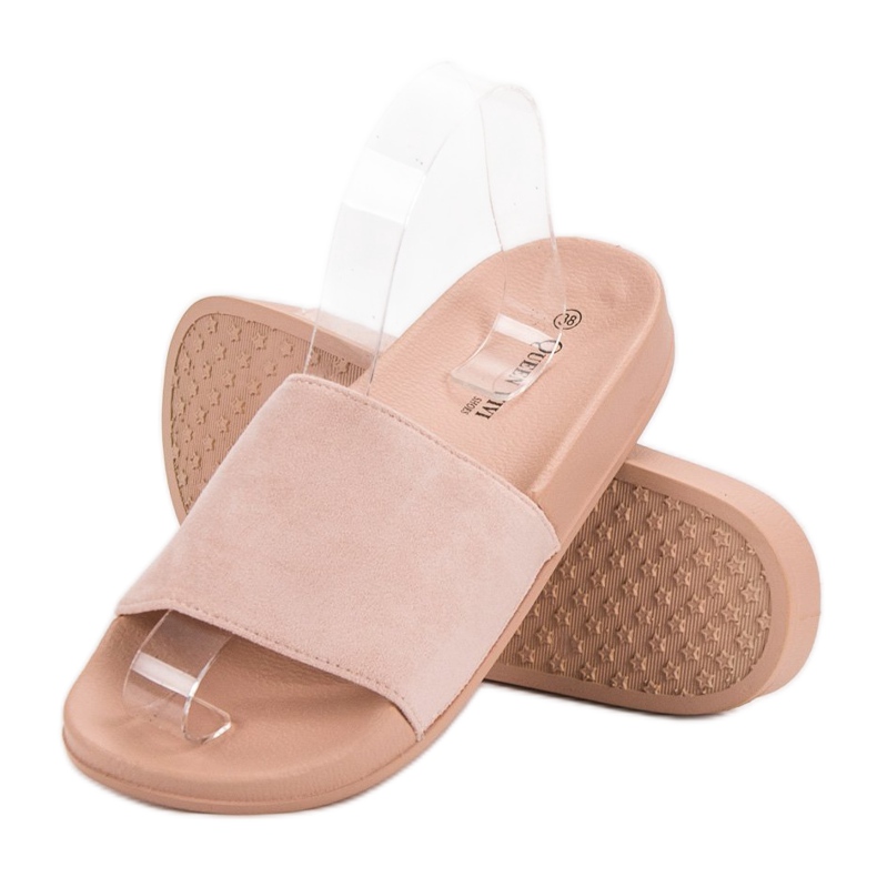 Queen Vivi Comfortable Suede Slippers pink 1