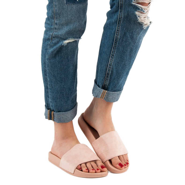 Queen Vivi Comfortable Suede Slippers pink 2
