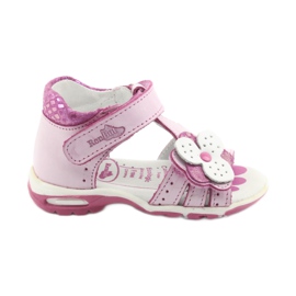 Pink sandals with flowers Ren But 1406 white 1