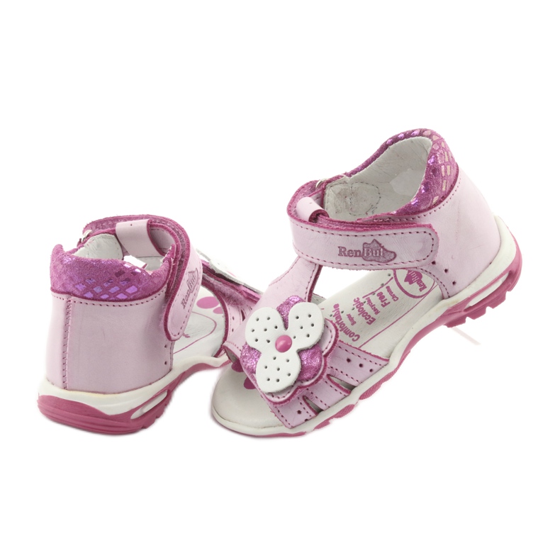 Pink sandals with flowers Ren But 1406 white 5