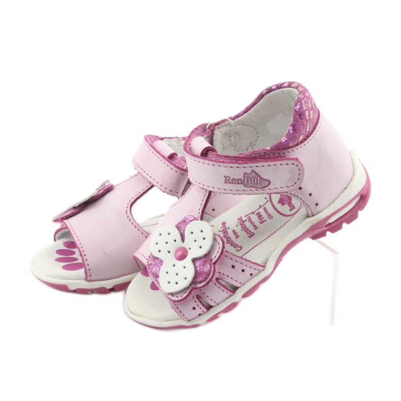 Pink sandals with flowers Ren But 1406 white 4