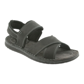 Riko Men's Sports Leather Sandals 852 Black 1 Riko Men's Sports Leather Sandals 852 Black 1