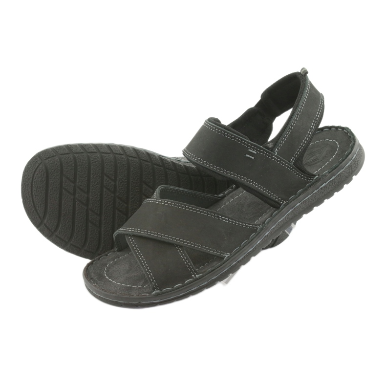 Riko Men's Sports Leather Sandals 852 Black 4 Riko Men's Sports Leather Sandals 852 Black 4