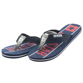 Men's Big Star 174658 navy blue slippers white red 3