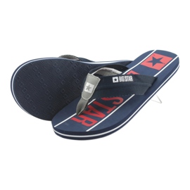 Men's Big Star 174658 navy blue slippers white red 4