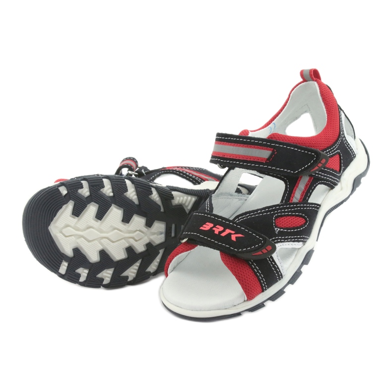 Bartek Leather sandals boys Velcro 16176 navy-red blue 5