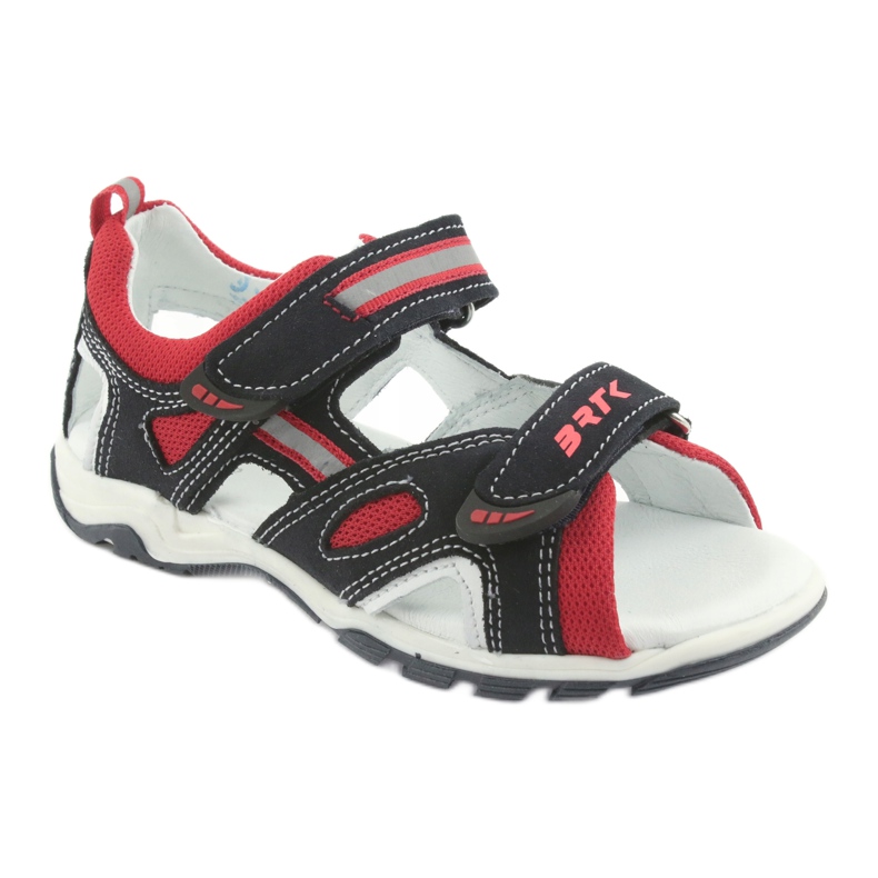 Bartek Leather sandals boys Velcro 16176 navy-red blue 1