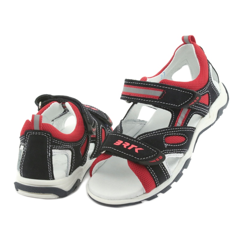 Bartek Leather sandals boys Velcro 16176 navy-red blue 4