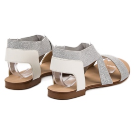 SHELOVET Elegant flat sandals grey 1