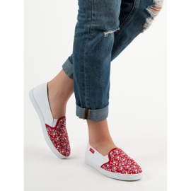 Lovery Casual Slipons white red 1
