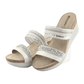 INBLU EN010 silver wedge slippers white grey 3 INBLU EN010 silver wedge slippers white grey 3