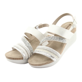 Wedge sandals INBLU EN009 silver white grey 3