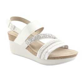 Wedge sandals INBLU EN009 silver white grey 1
