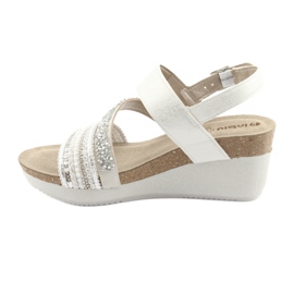 Wedge sandals INBLU EN009 silver white grey 2