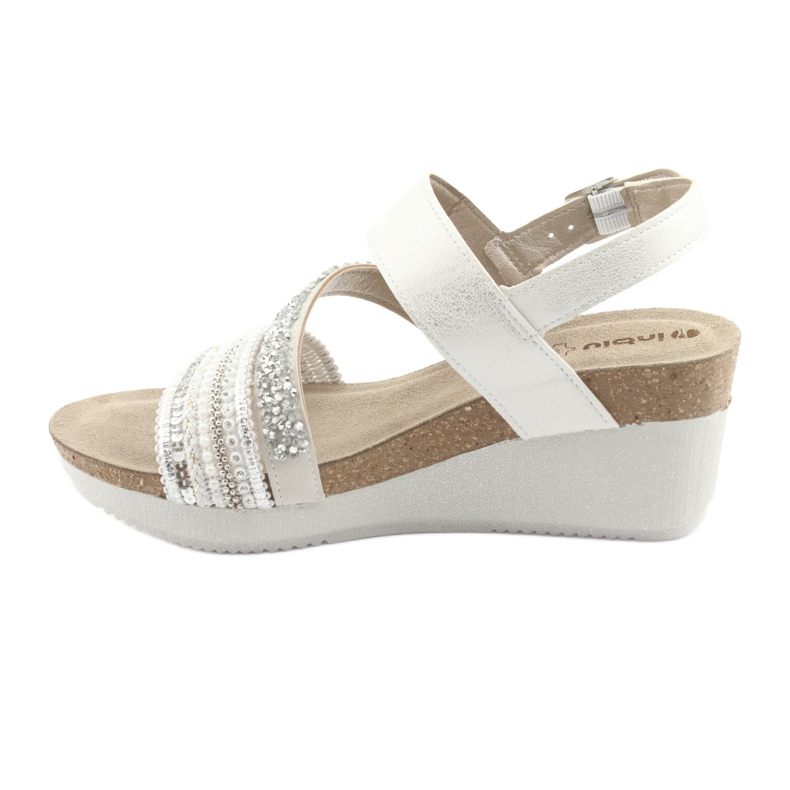 Wedge sandals INBLU EN009 silver white grey 2
