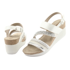 Wedge sandals INBLU EN009 silver white grey 4