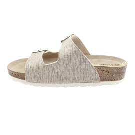 Women's beige Inblu NM013 slippers with silver particles brown grey 2