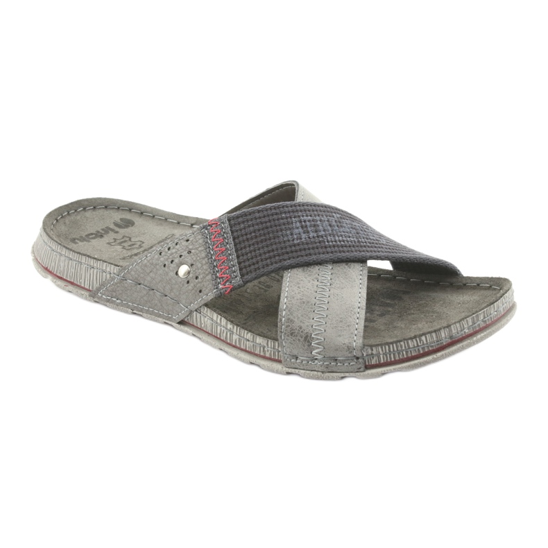 Gray Inblu GG009 gray men's slippers black grey 1