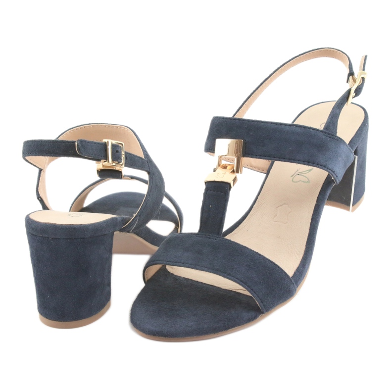 Sandals on the post of Caprice 28303 navy blue 4