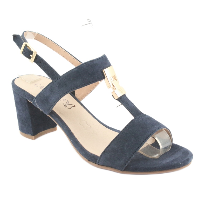 Sandals on the post of Caprice 28303 navy blue 1