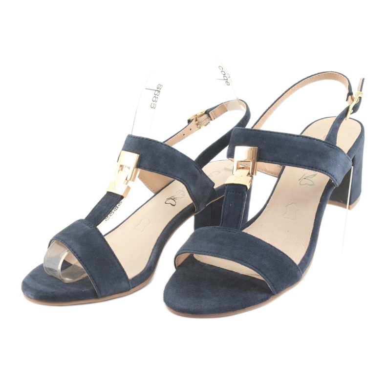Sandals on the post of Caprice 28303 navy blue 3