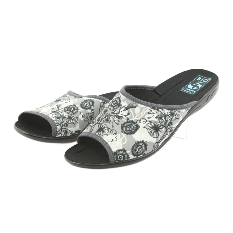 Women's slippers Adanex 23981 gray black grey ecru 3