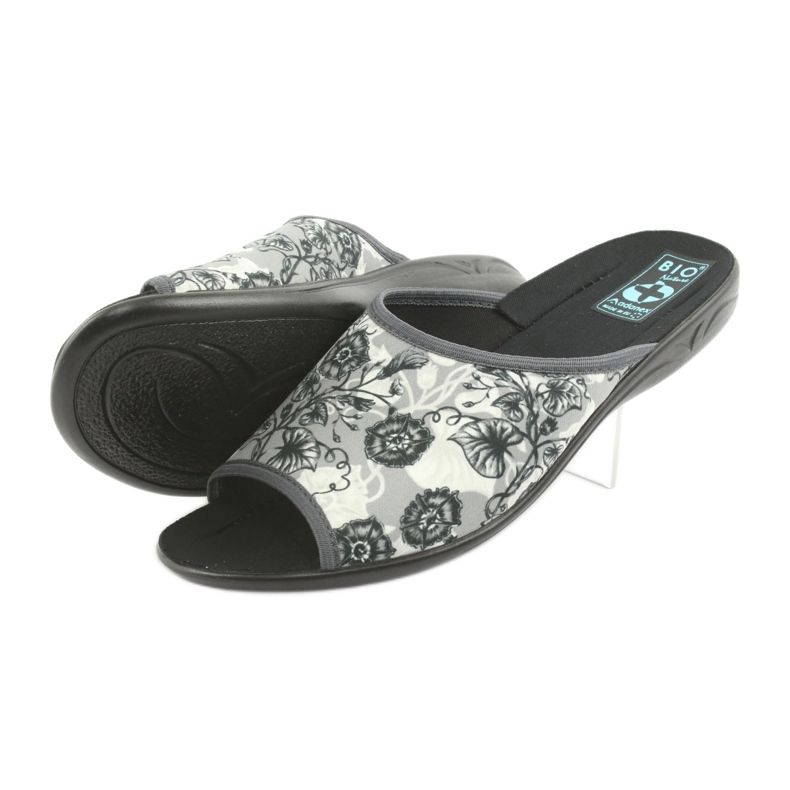 Women's slippers Adanex 23981 gray black grey ecru 4