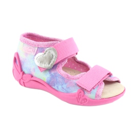 Befado children's shoes 342P005 rainbow blue grey yellow pink 2