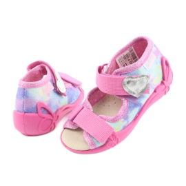 Befado children's shoes 342P005 rainbow blue grey yellow pink 1
