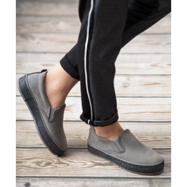 SHELOVET Slipons With Glitter Sole grey 2