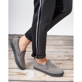 SHELOVET Slipons With Glitter Sole grey 1