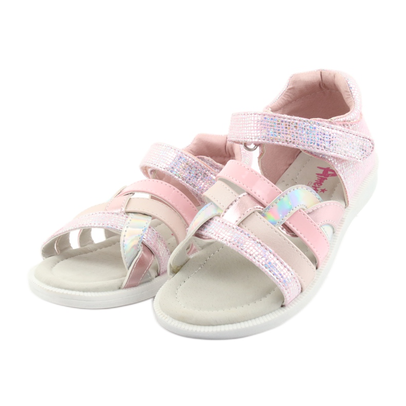American Club GC26 pink girls' sandals grey 3 American Club GC26 pink girls' sandals grey 3