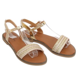 Gold women's sandals K-11 Gold golden 1