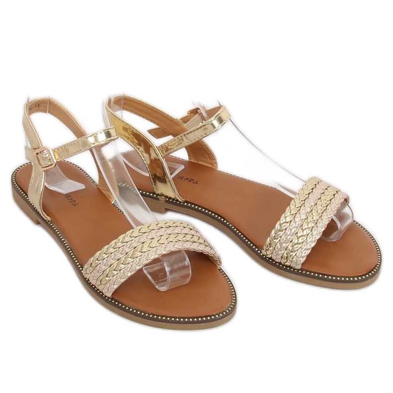 Gold women's sandals K-11 Gold golden 1
