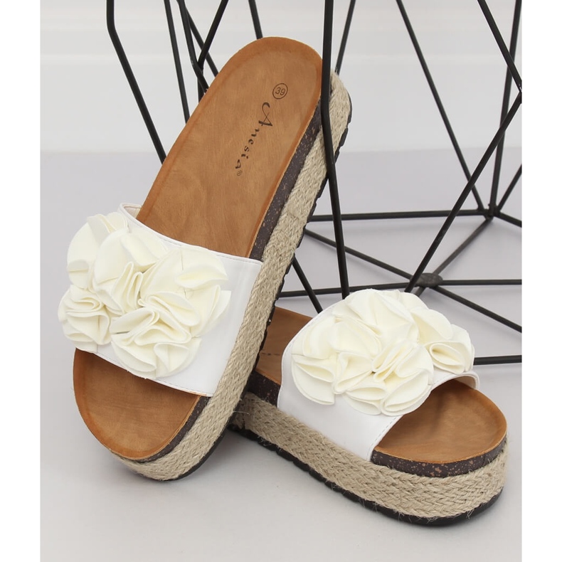 White espadrilles slippers N-35 White 1