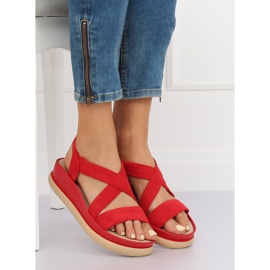 Red women's sandals G-199 Red 1