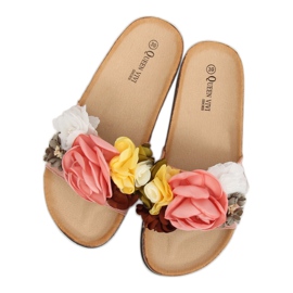 Slippers with flowers pink 218-170 Pink 1