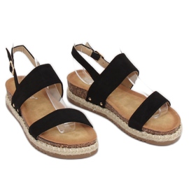 Black sandals on a cork sole CH-118 Black 2
